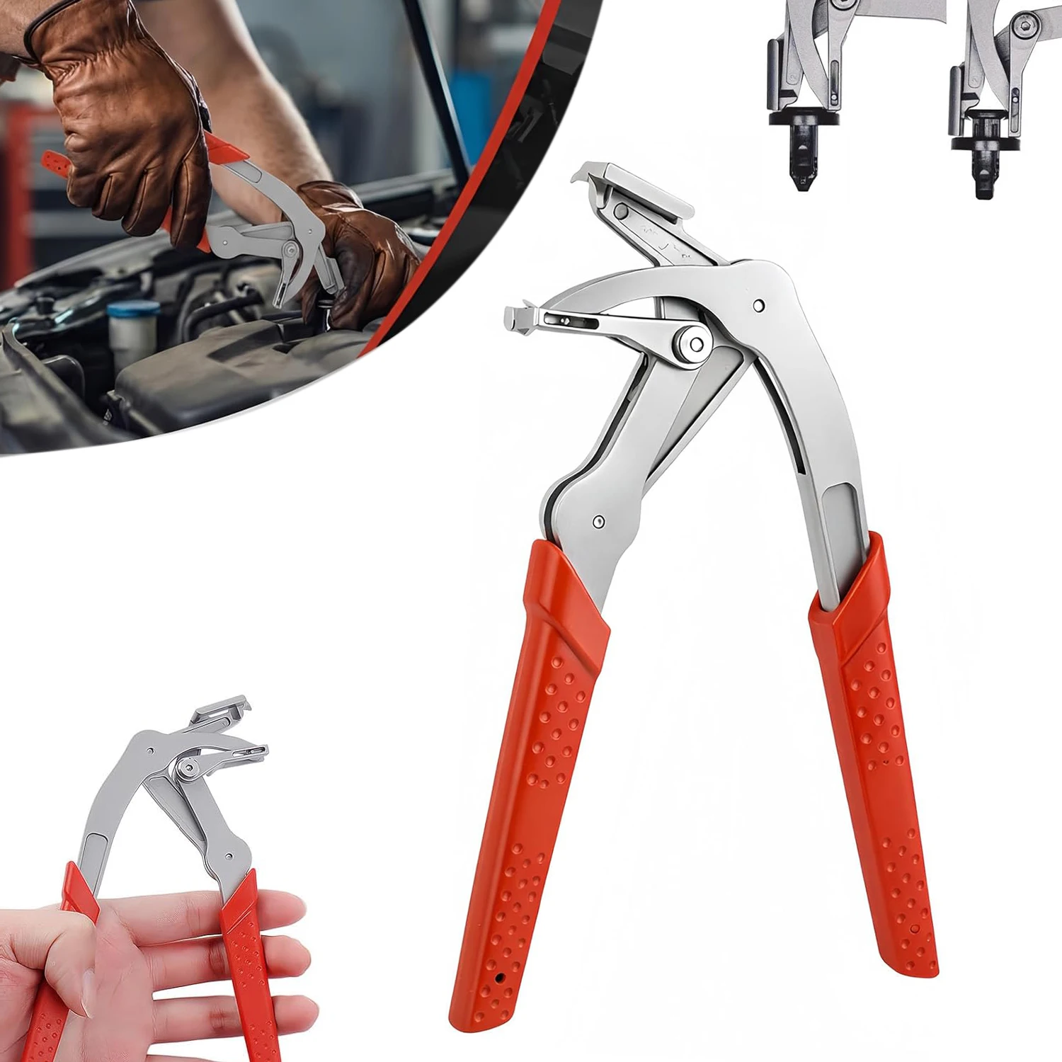 Car Clip Pliers Panel Clip Removal Pliers Plastic Fastener Removal Tool Spring-Loaded Fastener Rivet Remover for Auto Door Panel