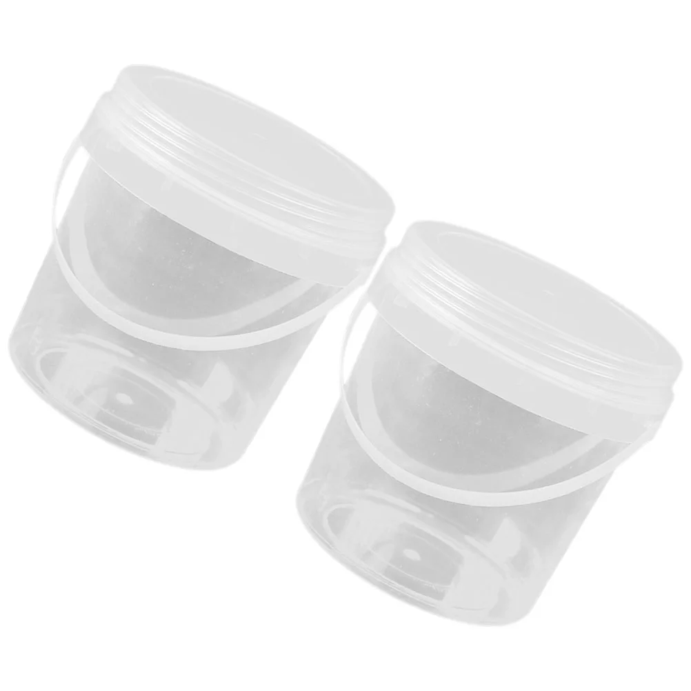 2 Pcs Toy Food Storage Bucket with Lid Desset Clear Portable Snack Containers Large Capacity Cover