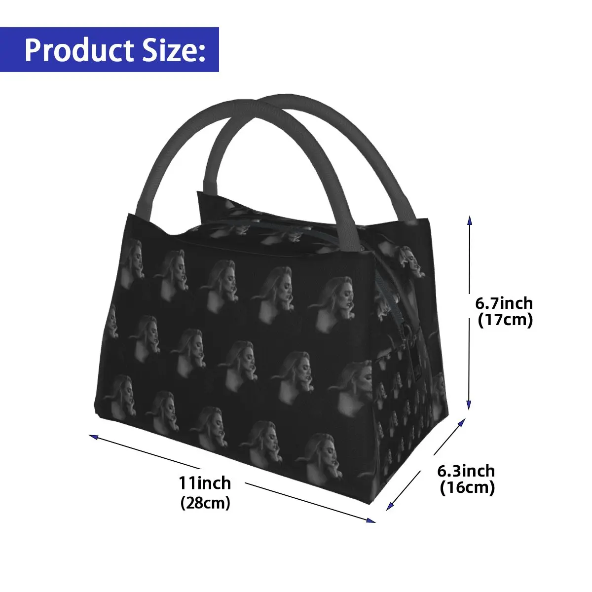 Cool Singer Adele Tour 2024 Insulated Lunch Bag for Women Children Portable Food Boxes Thermal Lunch Box Tote