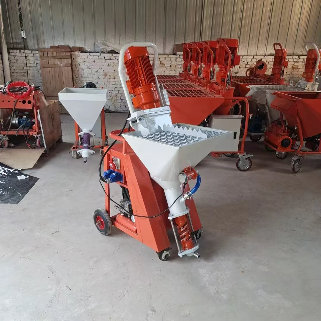 5.5kw Engine Motor Pump Portable Dry Powder Gypsum Sprayer with 115L Hopper for Wall Mortar Plastering Construction
