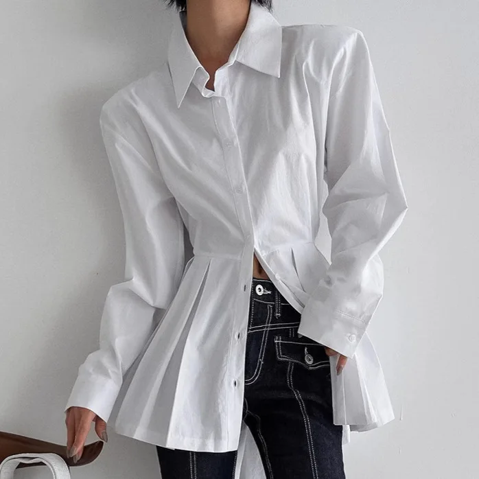 2025 New Women Long Sleeve Tie Front Cotton Shirt - Loose Casual Office Blouse Soft Comfortable Plus Size Wholesale Hot Sale