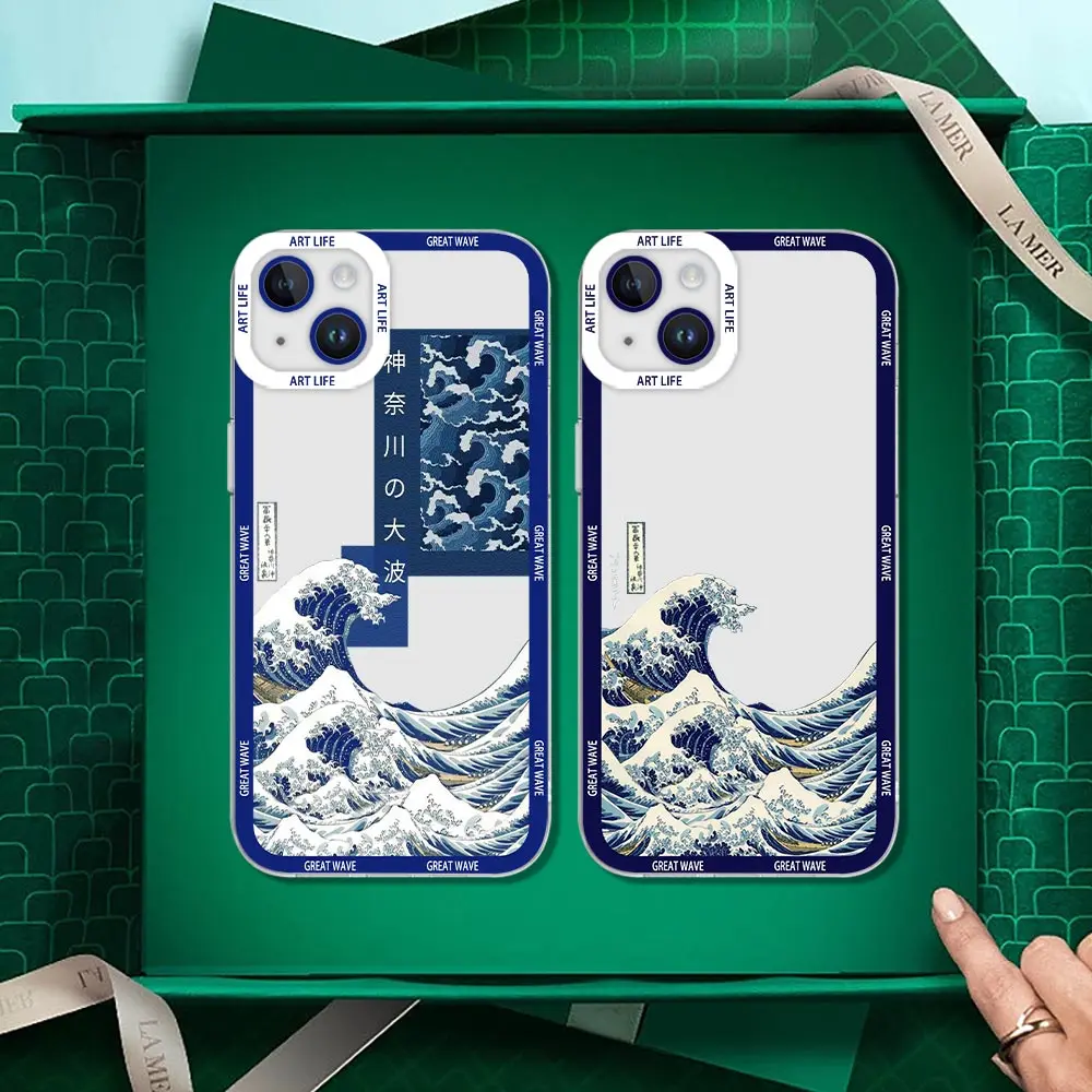 Luxury Japan The Great Wave Off Kanagawa Clear Case For OPPO Reno 10 8 Pro Plus 8Z 8T 7 7Z 6 Lite 6Z 5G 5 5F 4 2F A7X A5 Cover