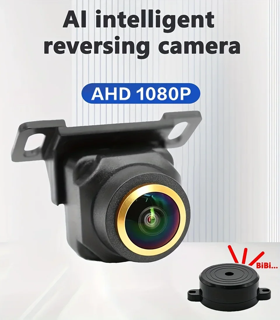 AI Smart Car Backup Rear View Reversing Camera 1080P AHD Parking Assistance Motion Detection Alarm Warning