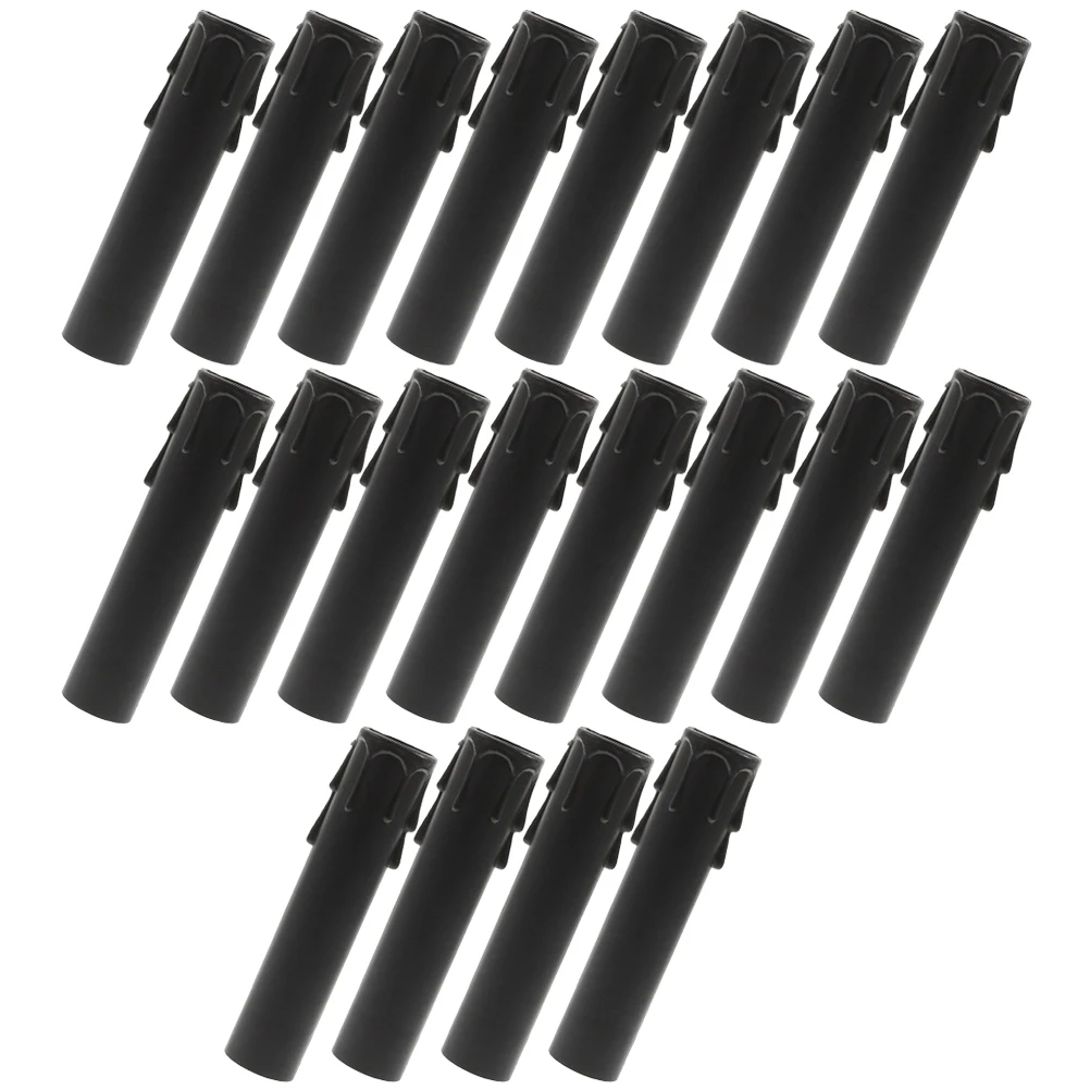 

20 Pcs Sleeve Tears Drop Chandelier Vintage Candles Sleeves Cover Black Plastic