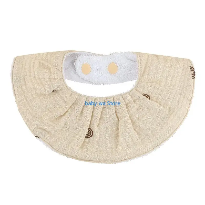 

Adjustable Button Bandana Scarf Baby Muslin Cotton Bibs Feeding Burp Cloth 4XBD