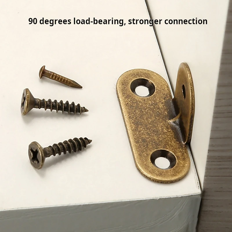 

5PCS L-shaped Copper Fittings Furniture Connectors Hanging Buckles 90° Right Angle Mirrors Brass Fixators Decorative Pieces