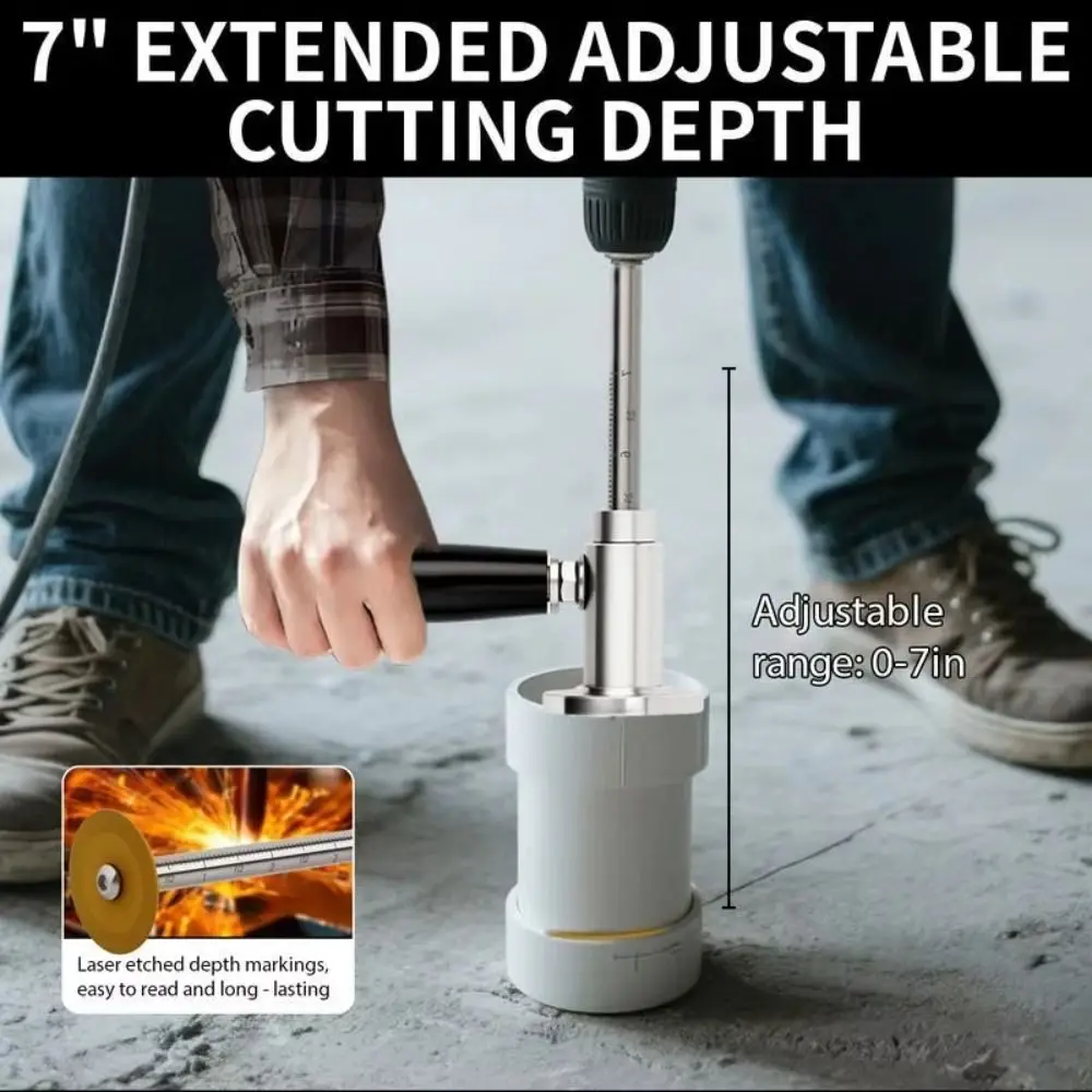 Diamond Grit Cutting Wheel PVC Pipe Cutter Adjustable Cutting Depth Stainless Steel Internal Plastic Pipe Cutter Five Blades