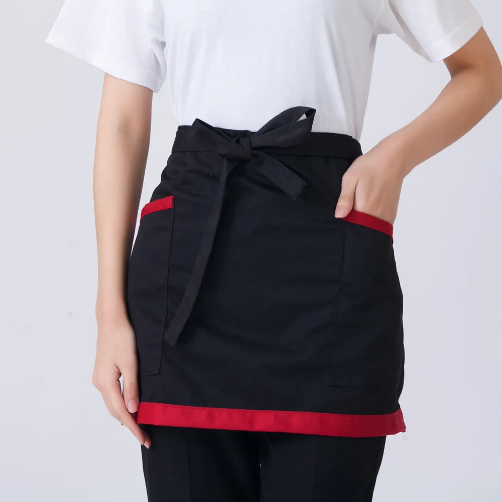 Food Service Uniforms Chef's Aprons Washable Server Waist Apron for Restaurant and Shop Work