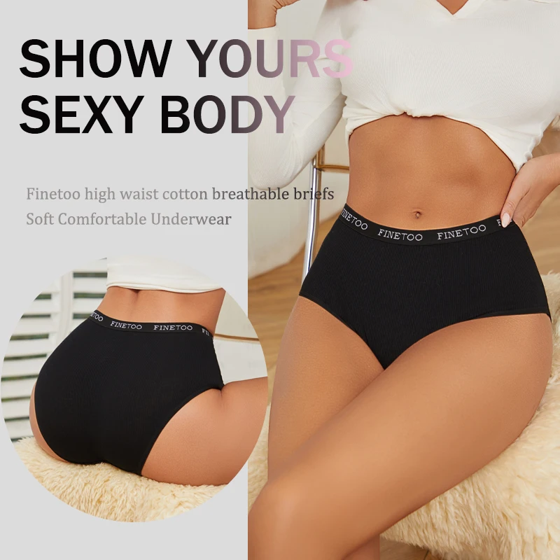 6 ks bezešvé bavlněné kalhotky s vysokým pasem pro ženy, měkké a pohodlné elastické spodní prádlo, 6 jednobarevných kalhotek, velikost S-XXL - náhled 4
