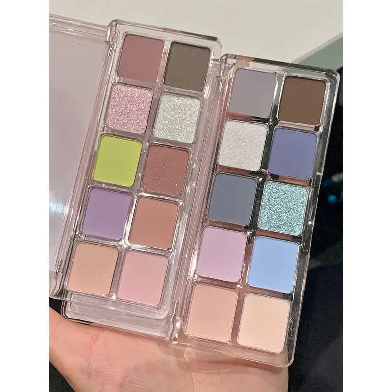 Sitiya Spring Ten colori Ombretto a bassa saturazione Fine Shimmer Blu Rosa Tavolozza completa Toni terrestri convenienti