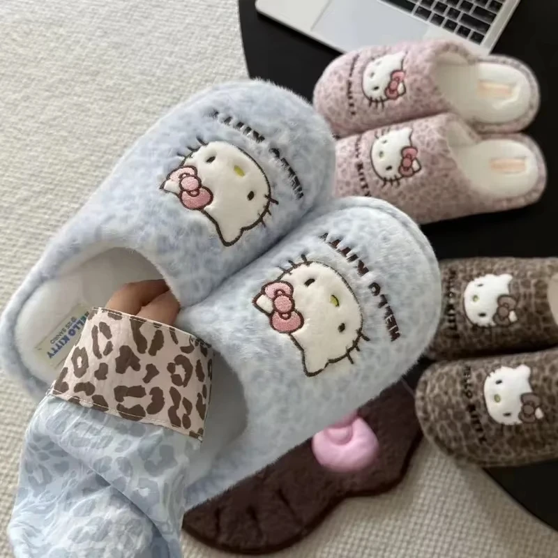 

Hello Kitty Character Series Indoor Anti-Skid Slippers Warm High Quality In Autumn and Winter House Shoes Practical Keep Warm