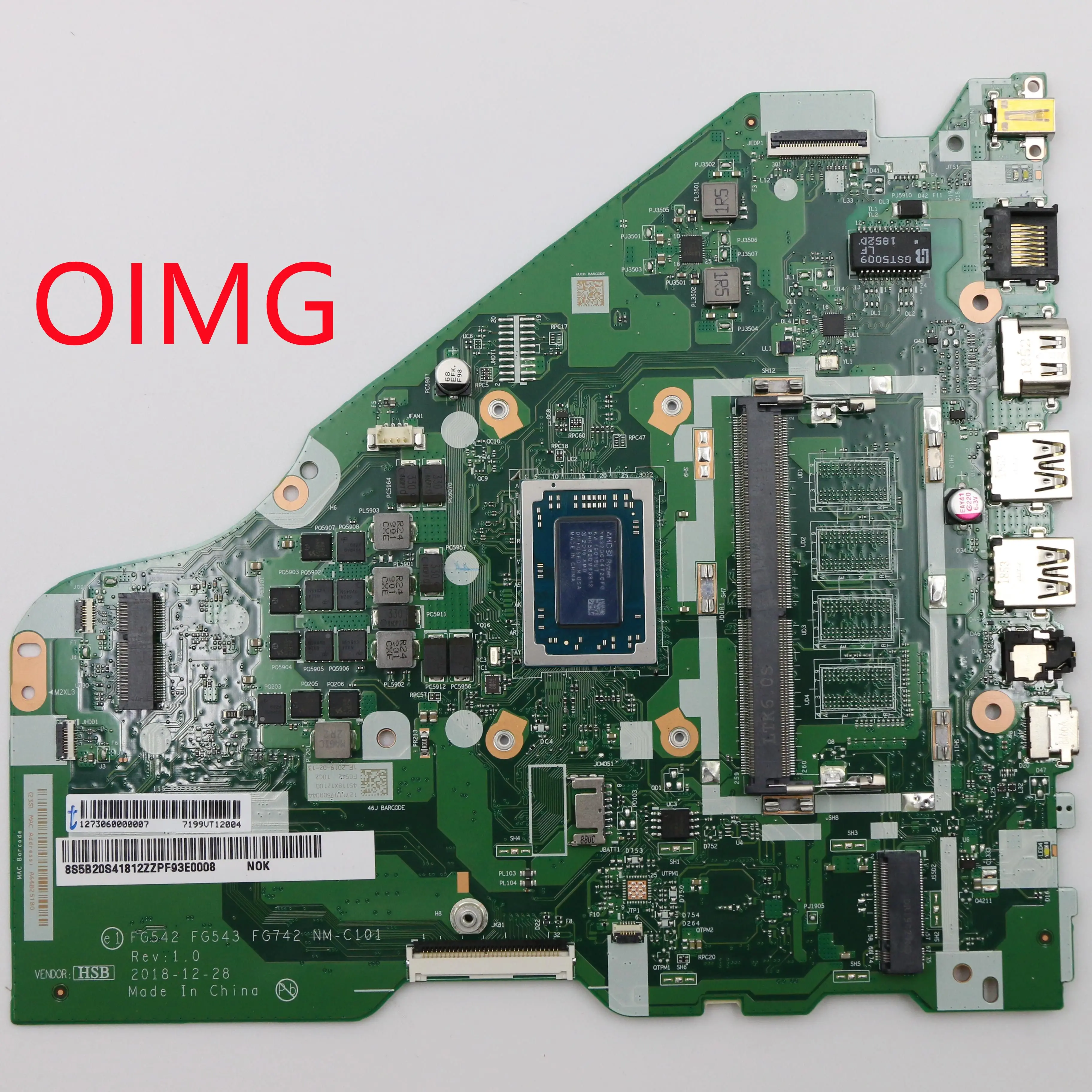 New FG542 FG543 FG742 L340-15API L340-17API V155-15API Laptop Motherboard SN NM-C101 FRU PN 5B20S41835 CPU R3 R5 R7 UMA DRAM 4G