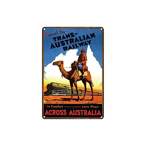 

Metal Tin Sign Trans-Australian Railway Bar Pub Home Vintage Retro Poster Retro Wall Home Bar Pub Vintage Cafe Decor, 8x12 Inch