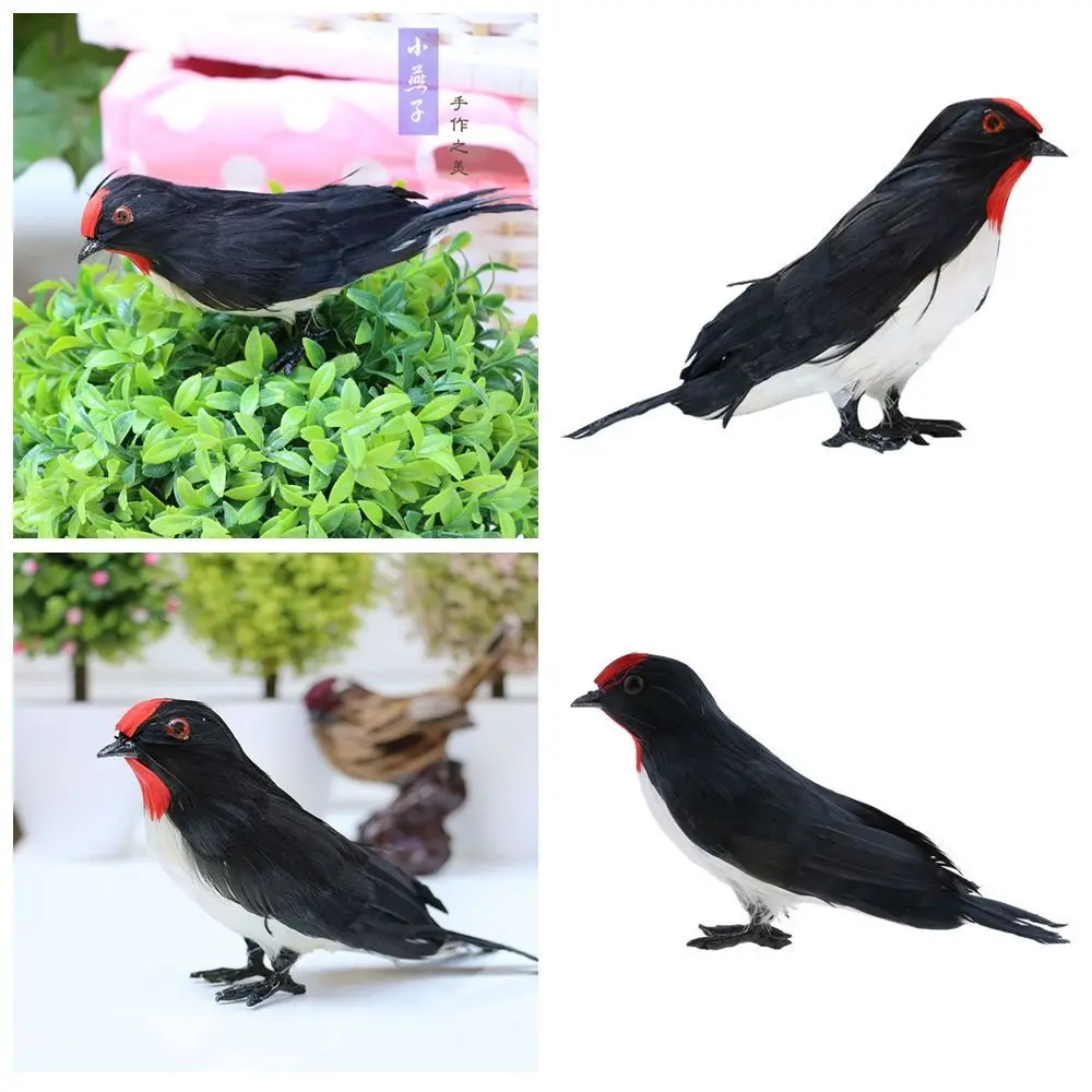 Black&white Simulation Swallow Figurine Home Decoration Tree Ornament Artificial Birds Gift Garden Lawn Fake Birds Statue