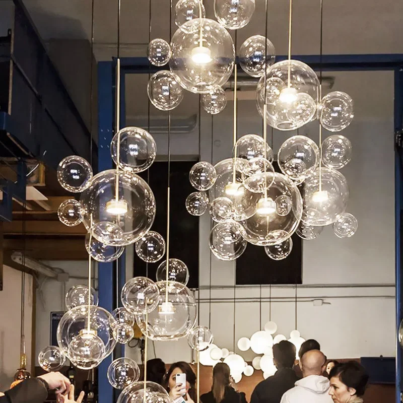 

Nordic Designer Pendant Lights Indoor Bubble Ball Lamshade Lighting Kitchen Restaurant Living Room Hanging Lamp Home Decoration