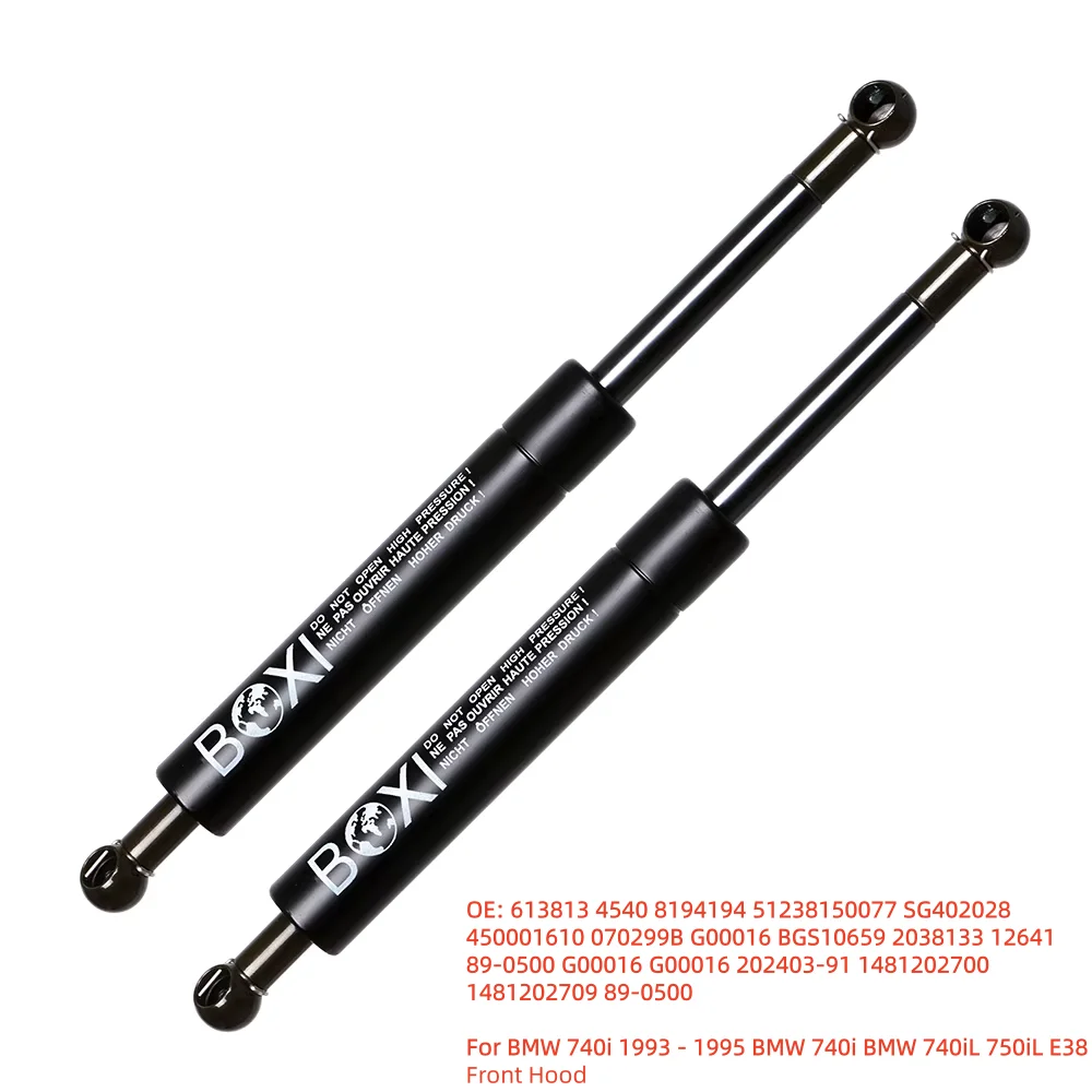 BOXI 2Pcs Front Hood Gas Spring Lift Support 51238150077 For BMW 740i 1993 - 1995 BMW 740i BMW 740iL 750iL E38 Lift Struts