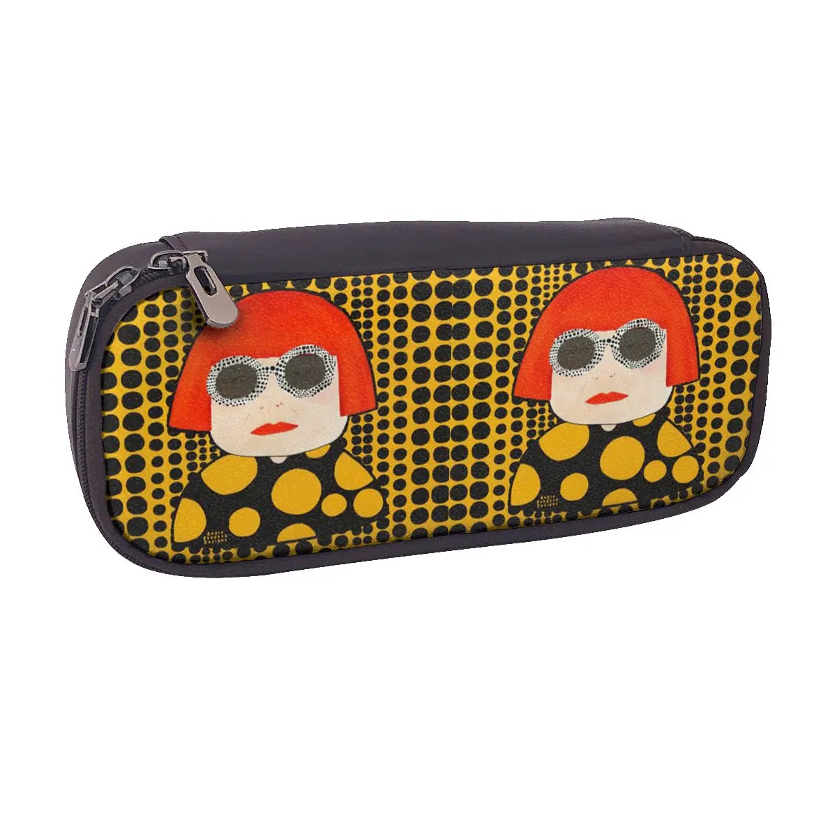 Yayoi Kusama Abstract Painting Leather Pencil Case for Boy Girl School Pen Box Pencil Bag Stationery Supplies Pen Holder Bag