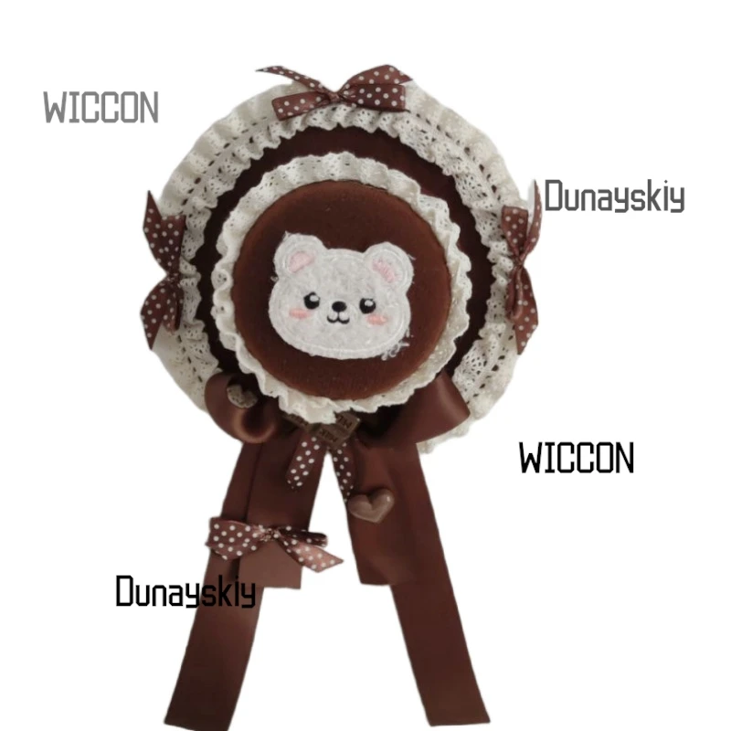 Chocolate Bear Beret Hair Clip Kawaii Tiramisu Coffee-Colored Lolita Headwear Cos/Halloween Japanese Sweet Style Hair Accessory