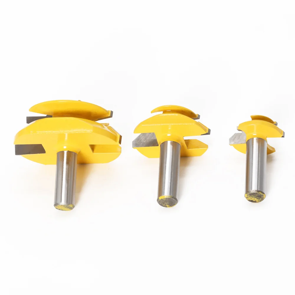 3 قطعة 45 درجة قفل ميتري راوتر بت مجموعة 1/4 "1/2" 6 مللي متر 8 مللي متر 12 مللي متر عرقوب شفرات كربيد التنغستن ل الخشب الشق Tenoning