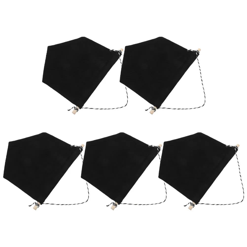 

5 Pcs Badge Display Hanging Bag Storage Flags Banner Hair Accessories Black Cloth Enamel Pin