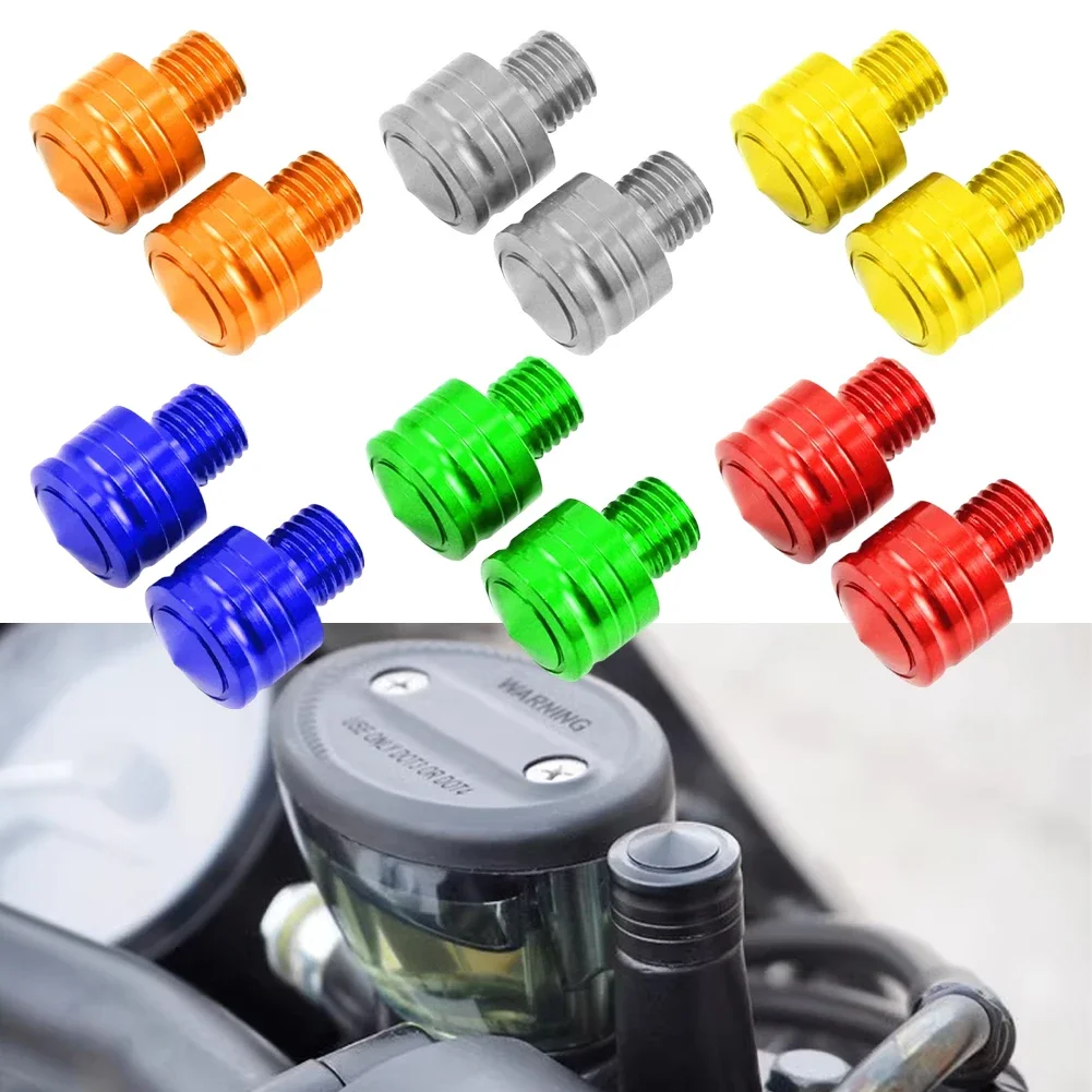 2Pcs Motorcycle M8 M10 Rear View Mirror Screws CNC Aluminum Hole Plugs Screws Rearview Mirror Anti-Rust Holder Screw