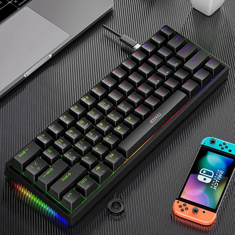 미니 백라이트 RGB 게이밍 기계식 키보드, 게이머 메카닉 키트, 60 퍼센트 DIY 맞춤형 PBT 키캡, 핫스왑 USB PC 노트북 N, USB K620