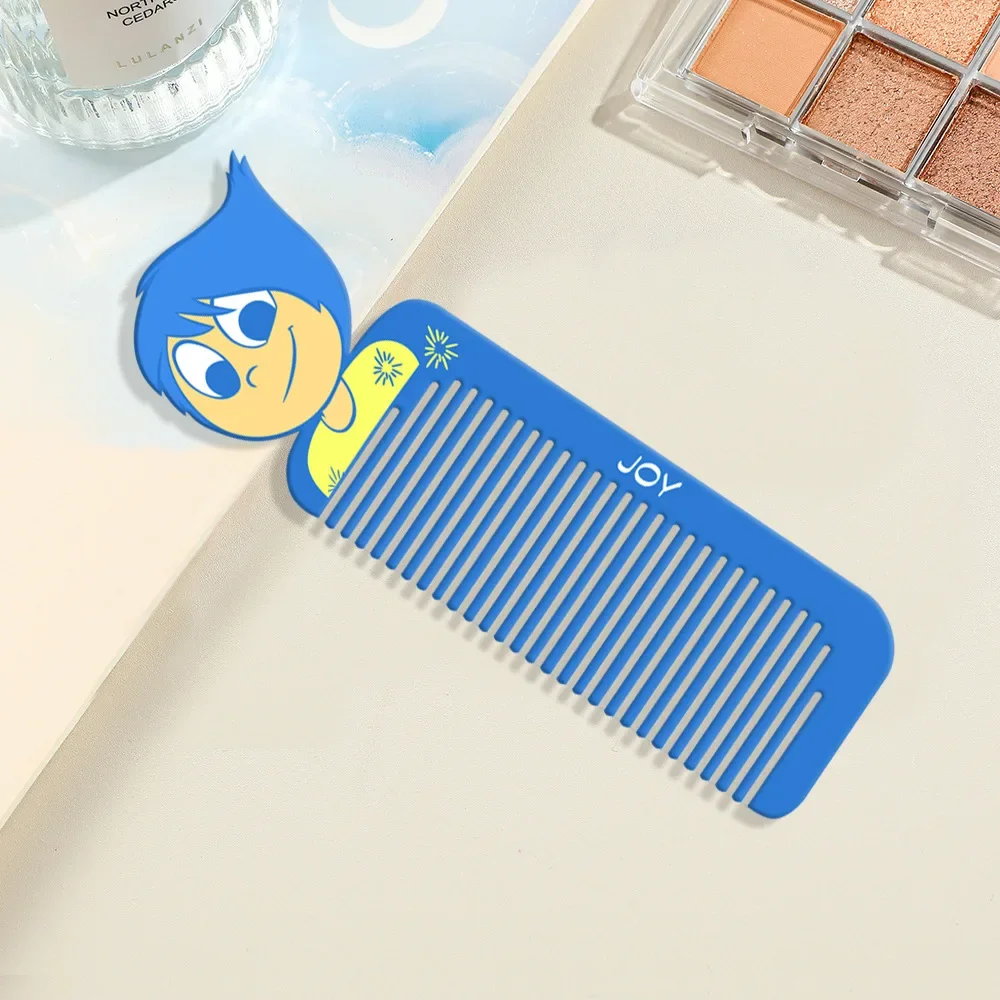 New Disney Inside Out 2 Alloy Comb Cartoon Character Joy Angel Styling Children's Hairdressing Comb Compact and Convenient