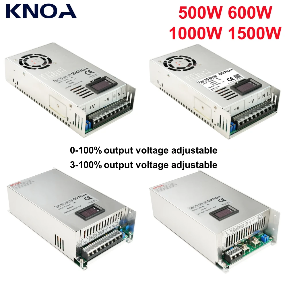 Digital Display Adjustable 500W 600W 1000W Power Supply 0-12V 15V 24V 30V 36V 48V 60V 72V 85V 90V 110V 150V 200V Ac To Dc Smps