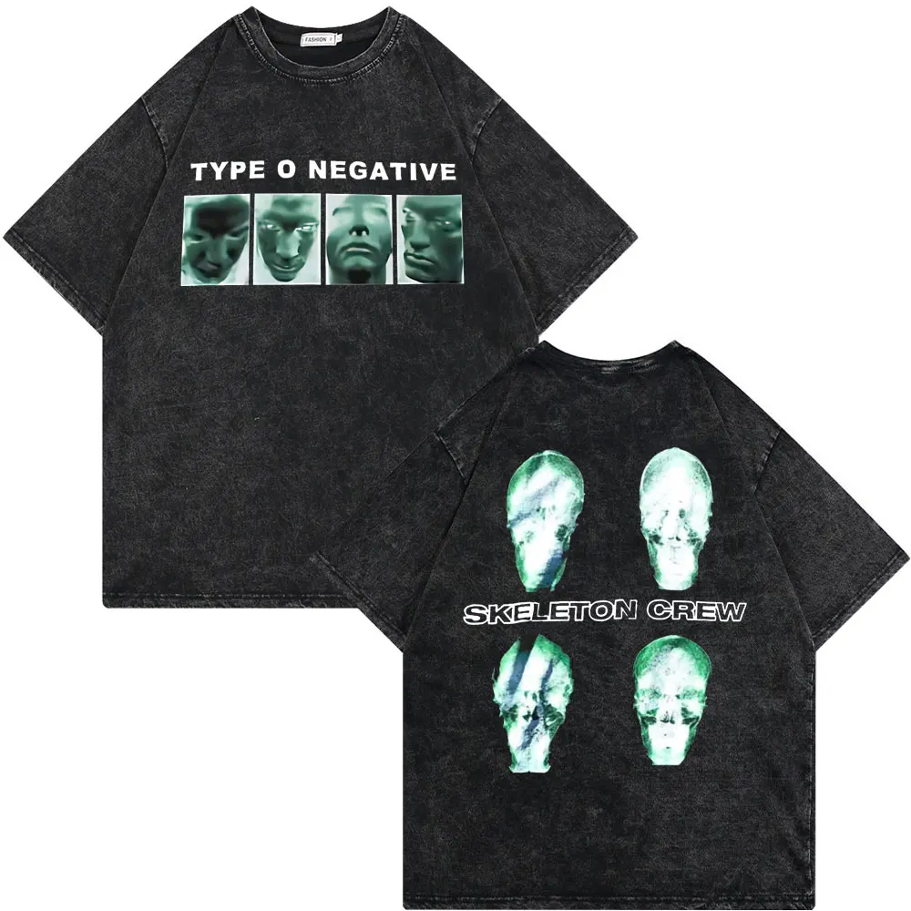 Type O Negative T-Shirt Vert Man Logo Officiel Homme Noir - Tee Rock Gothique
