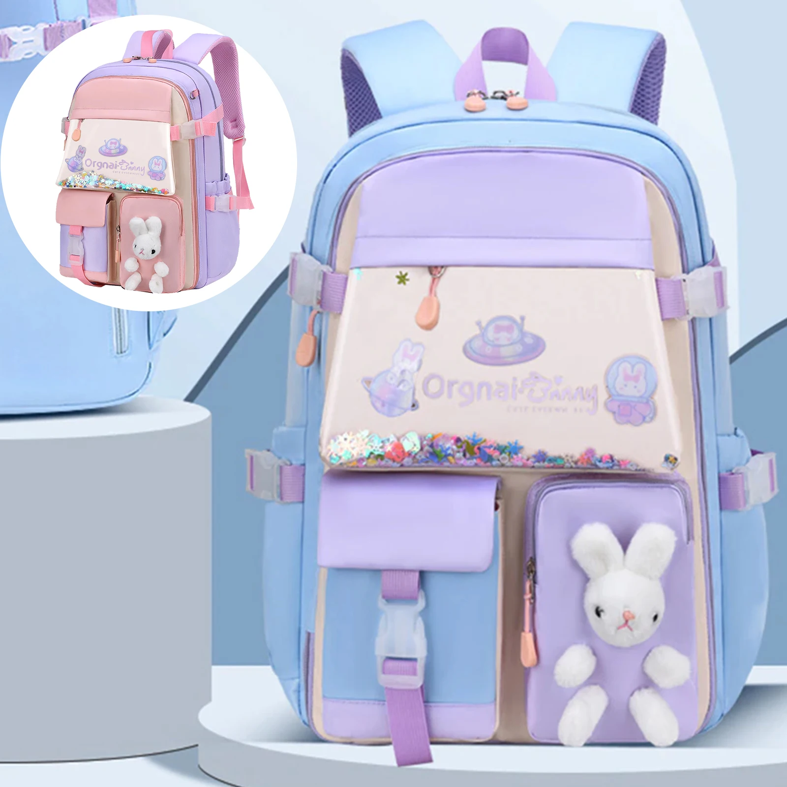 

Kids Backpack Large Capacity Breathable Students Daypack with Adjustable Strap Cute Girls Shoulder Backpack Lightweight Casual