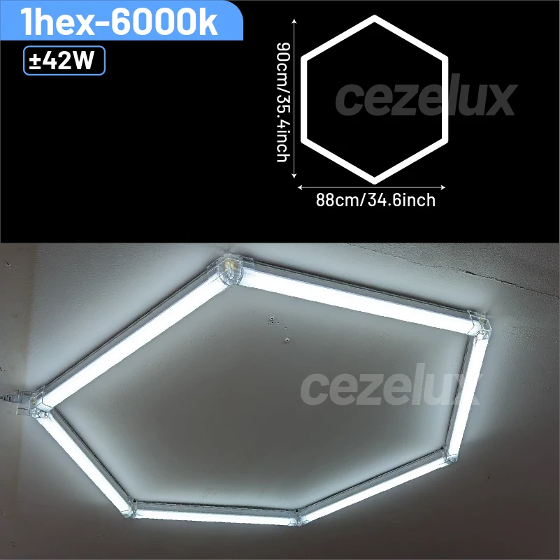 Kapperszaak kapsalon hexagonale led-verlichting voor garage werkplaats kantoor sportschool auto berging studio plafondlamp honingraatbuis