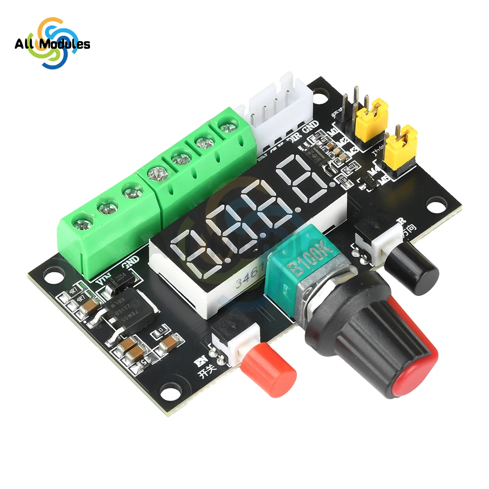 12V 24V Stepper Motor Controller with PWM Pulse Signal Generator, Reversible Rotation & Speed Control for Automation