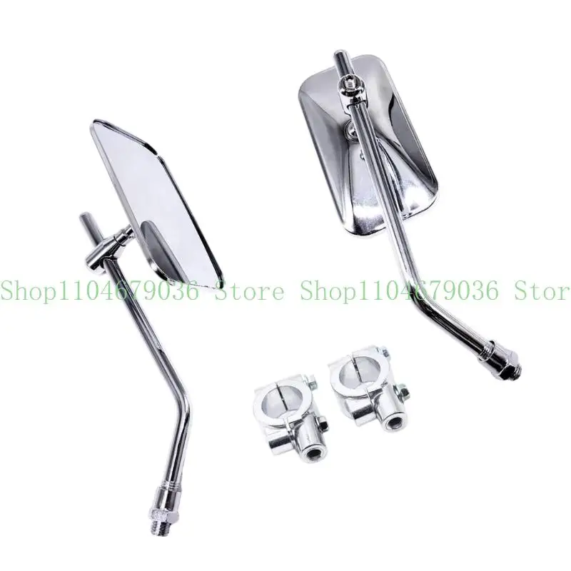 

652F Retro Design Iron and Plastic Motorcycle Mirrors for Wide Visibility and Enhanced Safety Riding Experience 1 Pair