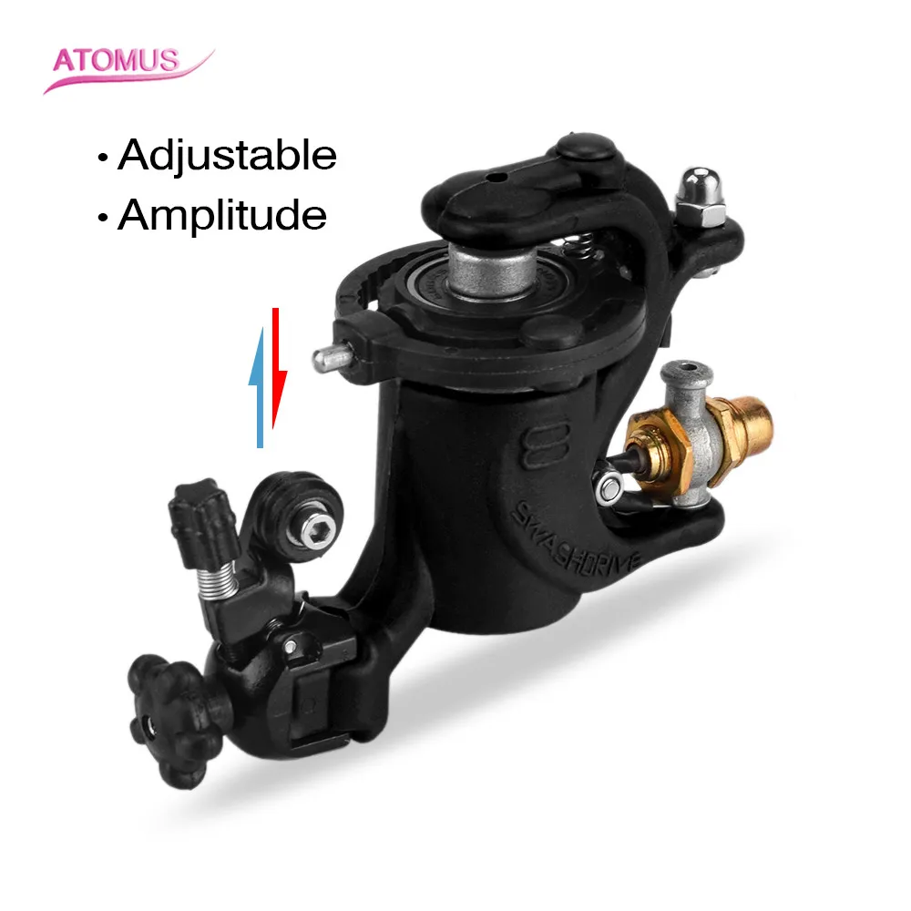 ATOMUS Black Plastic Rotary Tattoo Machine adjustable Liner and Shader Double Clip Cord Heavy Rotary Machine for Tattoo Supply