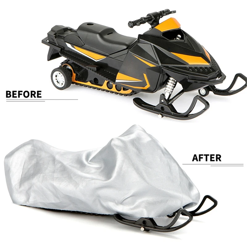 Snowmobile Cover Waterproof Dust Trailerable Sled Cover Anti-UV Winter Motorcyle Outdoor Silver