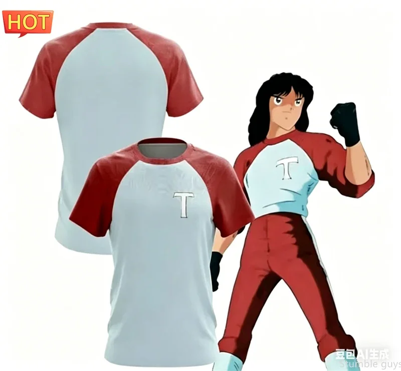 Captain Tsubasa Nankatsu Anime Fußballtrikot Herren Kleidung Jungen T-Shirt Kinder Cosplay Kurzarm Freizeit-T-Shirt