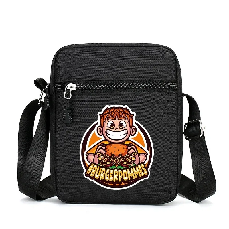 バーガーポムス Icrimax ボーイズクロスボディバッグショルダーバッグ漫画アニメプリントポケットポータブル大容量ハンドバッグ女性ギフト