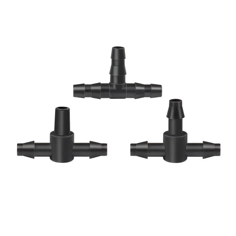 100pcs Barb Tee 1/4“ For 4/7mm micro hose drip fittings watering kits connector