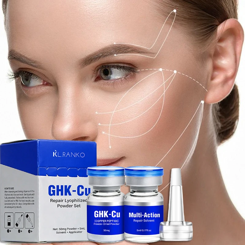 GHK-Cu Blue Copper Peptide Freeze Dried Powder Essence Deep Hydration Firming Facial Serum Skin Booster Nourishing Improve Skin