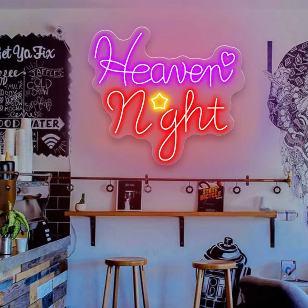 Heaven Night Bar Neon Sign Personalized Gift Bedroom Game Room Wall Art Decoration LED Neon Light Custom Wedding Neon Signs