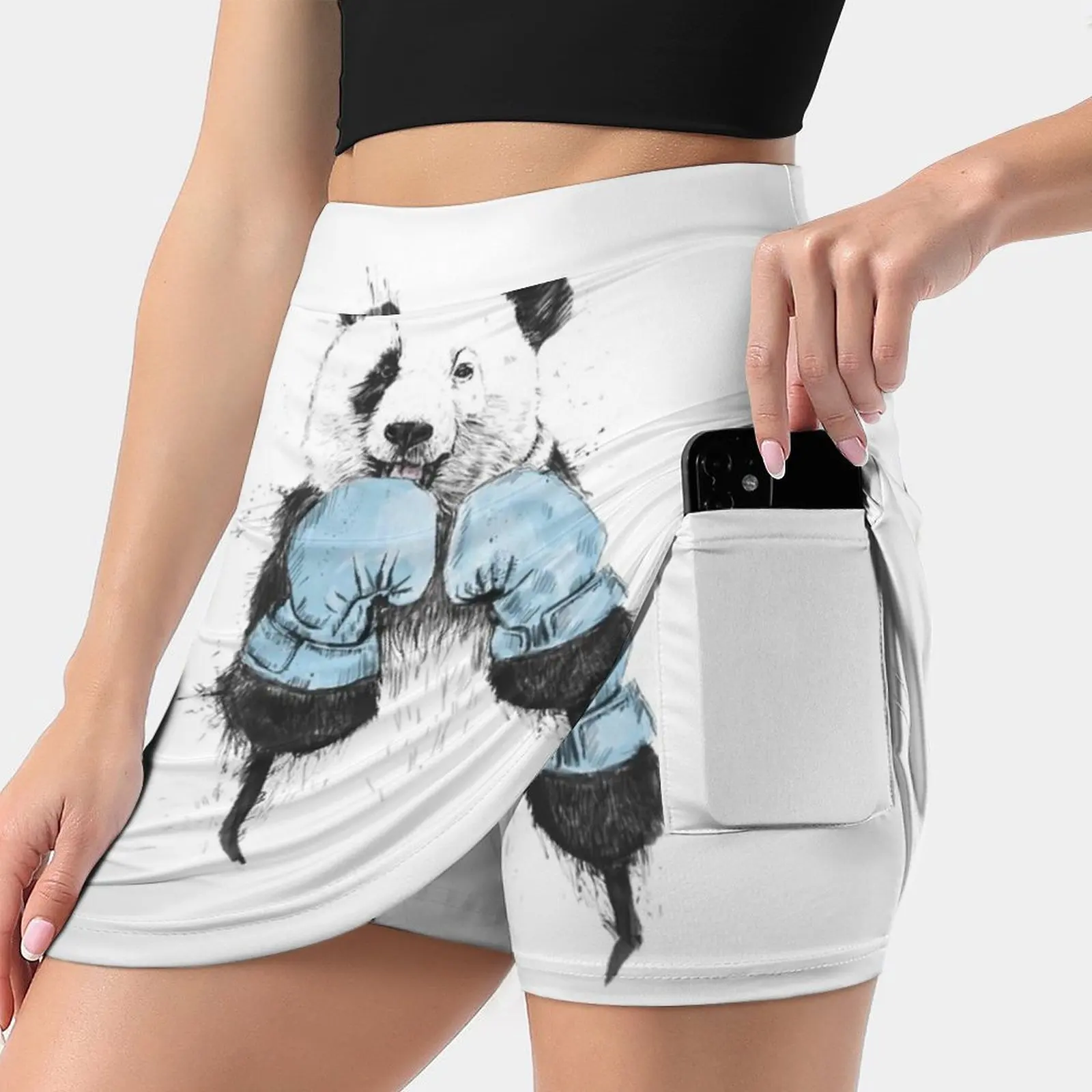 The Winner Women's skirt Sport Skort Skirt With Pocket Fashion Korean Style Skirt 4Xl Skirts Panda Animal Sport Boxing Boxing