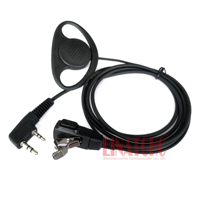 D 型イヤーフックトランシーバープロフェッショナルイヤホン PTT マイク双方向ラジオ K タイプコネクタ