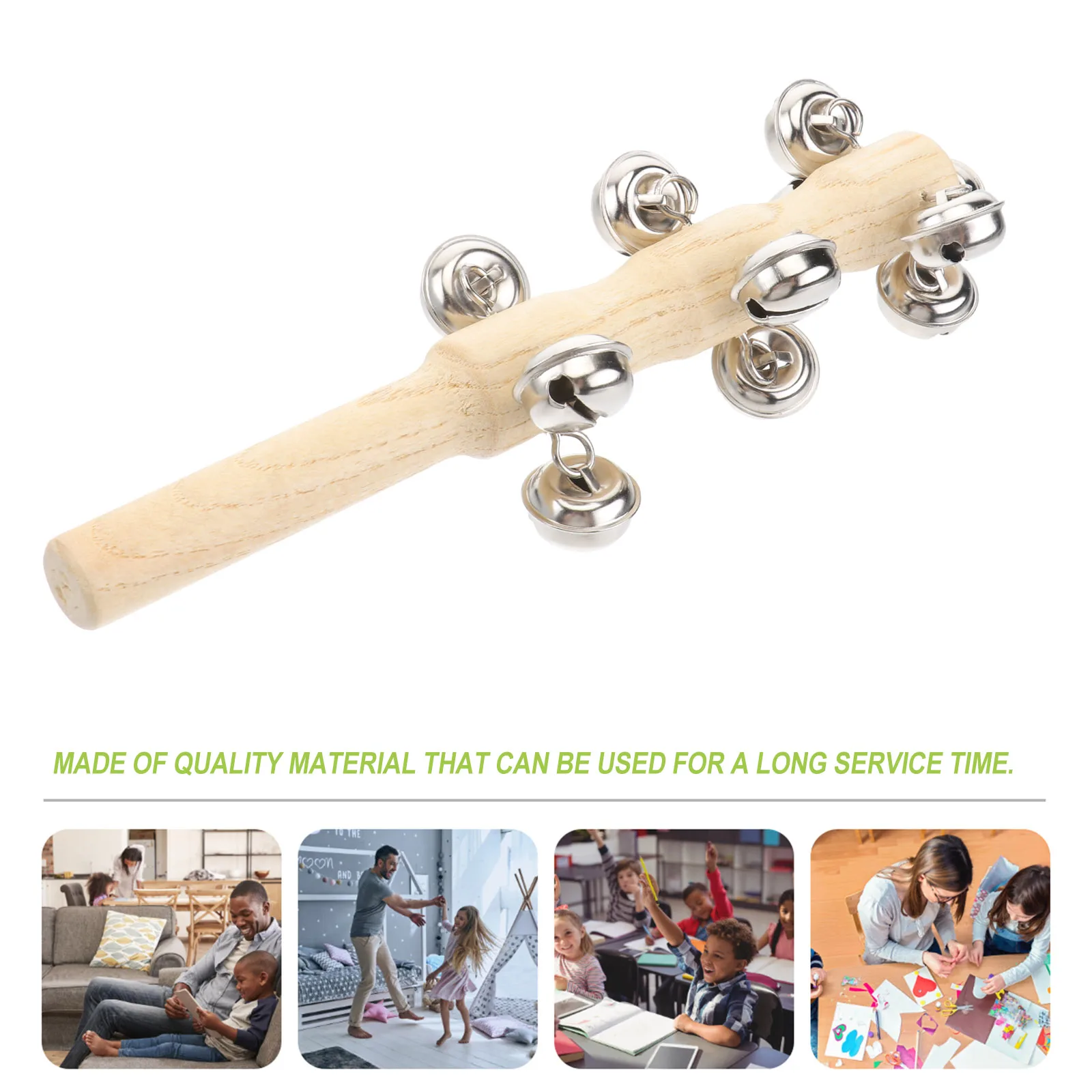 

10 Pcs Ringing Bracelet Kids Musical Instrument Baby Toys Wood Rattle for Jingle Bells Hand