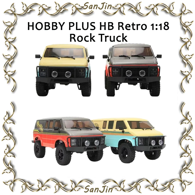  Hobby Plus Hb Retro 1/18 Rock Truck Cr18p Desktop Climbing Car Remote Control 4wd Door Bridge Led