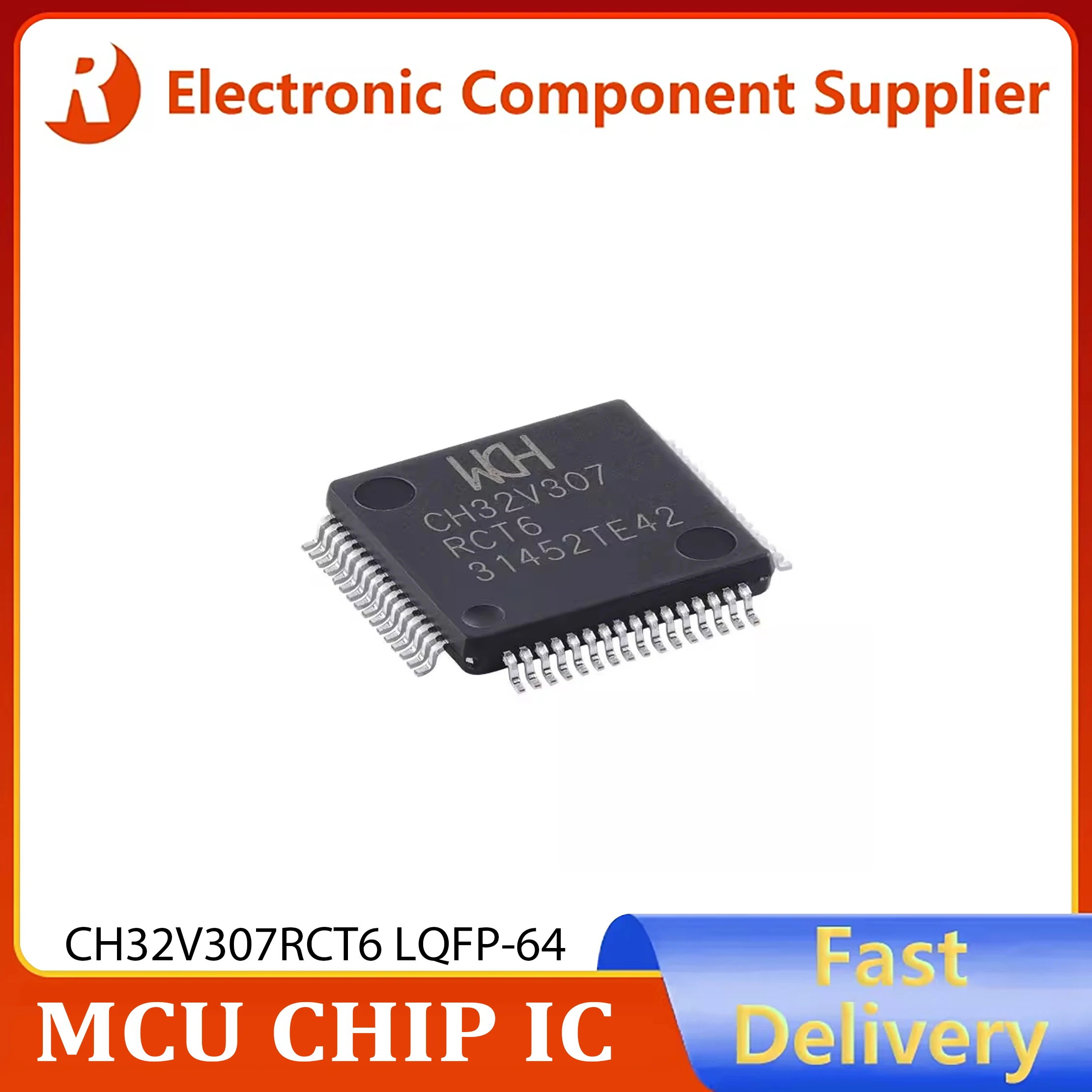 1PCS CH32V307RCT6 LQFP-64 RISC-V Core 32-bit Microcontroller MCU Original Stock