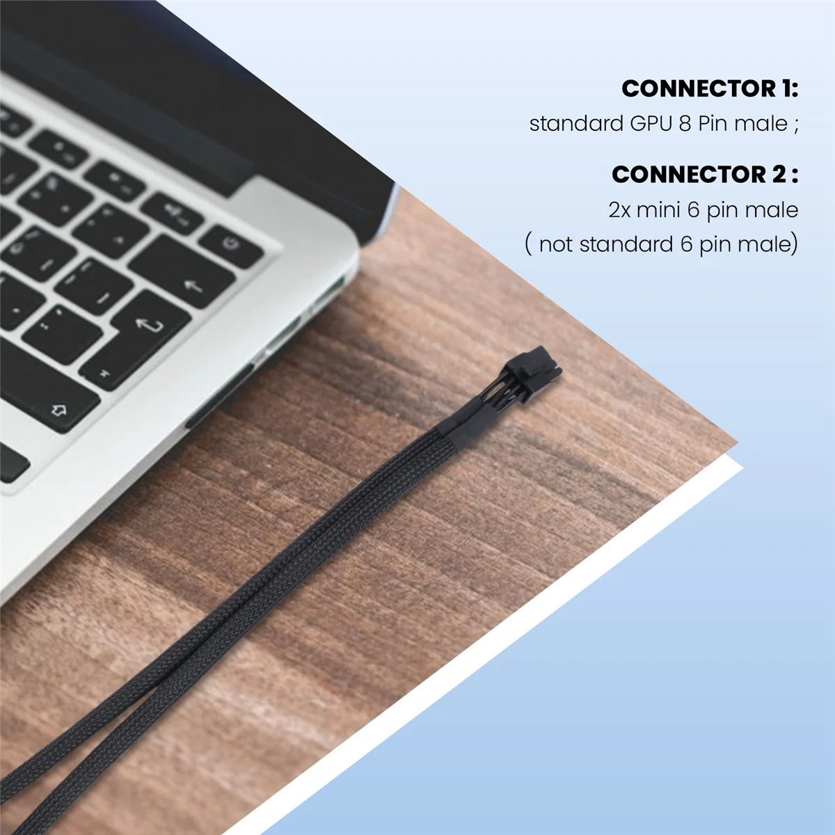 Supernew Dual Mini 6 Pin to 8 Pin PCI Express Video Card Power Adapter Sleeved Cable for Mac Pro Tower/Power Mac G5 15-Inches