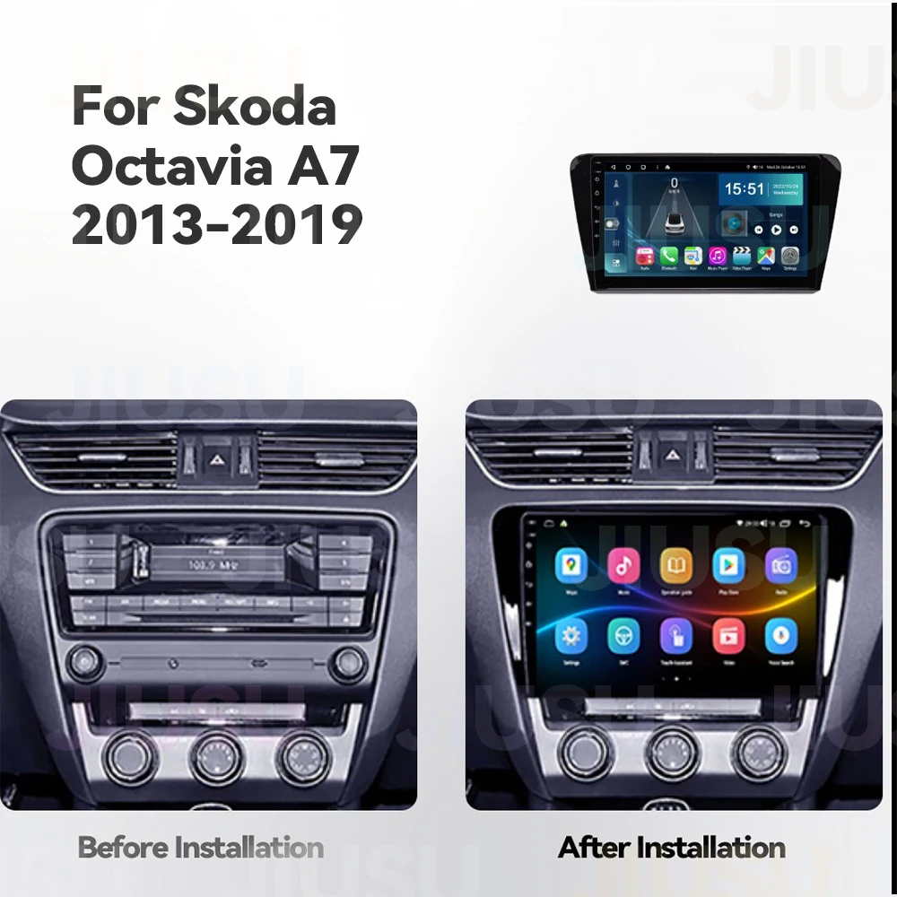 Android 12 Car Radio Touch Screen GPS Navigation DVD Player Stereo Multimedia Audio System For Skoda Octavia A7 2013-2019