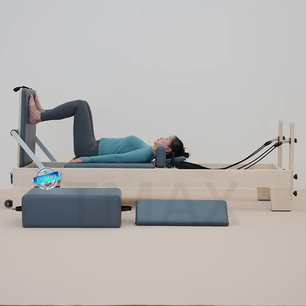 Tmax Pilates Equipment Commercial Use Maple Wood Pilates Reformer With Jumpboad And Sitting Box