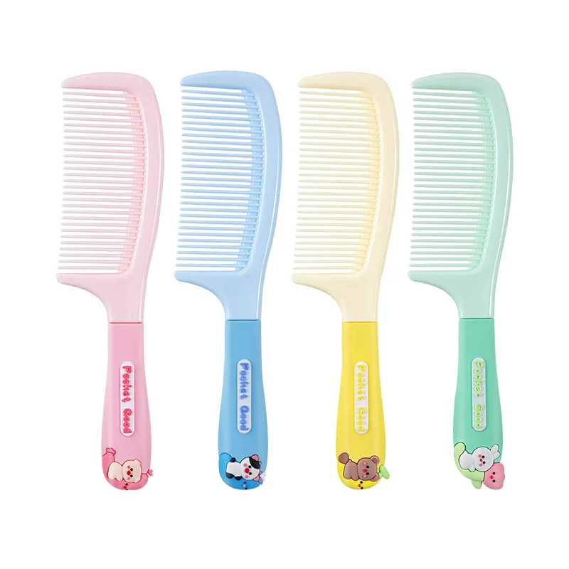 Brosse à cheveux de dessin animé mignon pour petite fille, thé au lait, document, peigne, Kawaii, ours, lapin, poignée souple, résine, accessoires