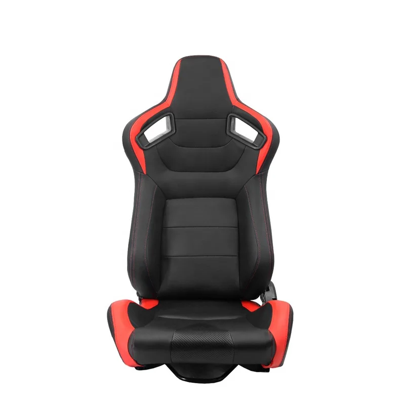 Car modified car seat PVC leather red universal adjustable electric racing car seat